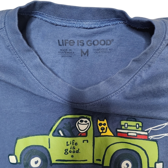 ​Life is Good Medium Gone Fishin Tee Shirt Flaw Noted - Picture 2 of 7